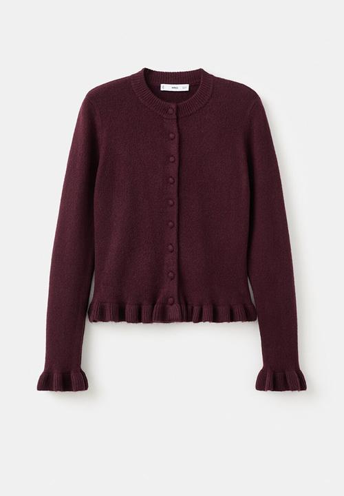 MANGO - Cardigan fleur - dark red