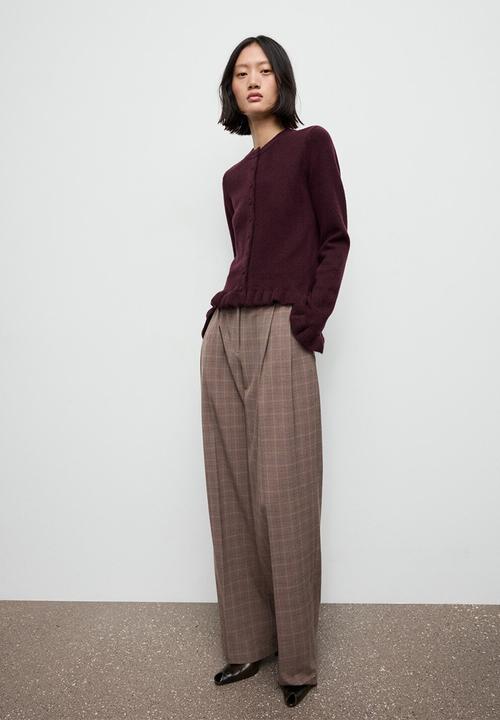MANGO - Cardigan fleur - dark red