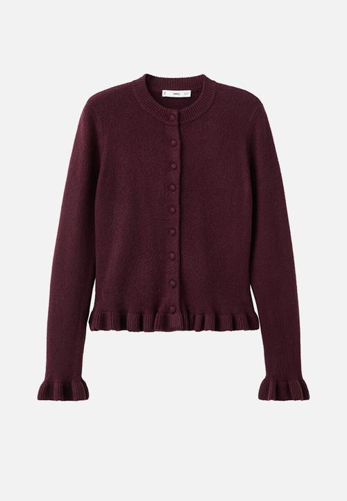 MANGO - Cardigan fleur - dark red