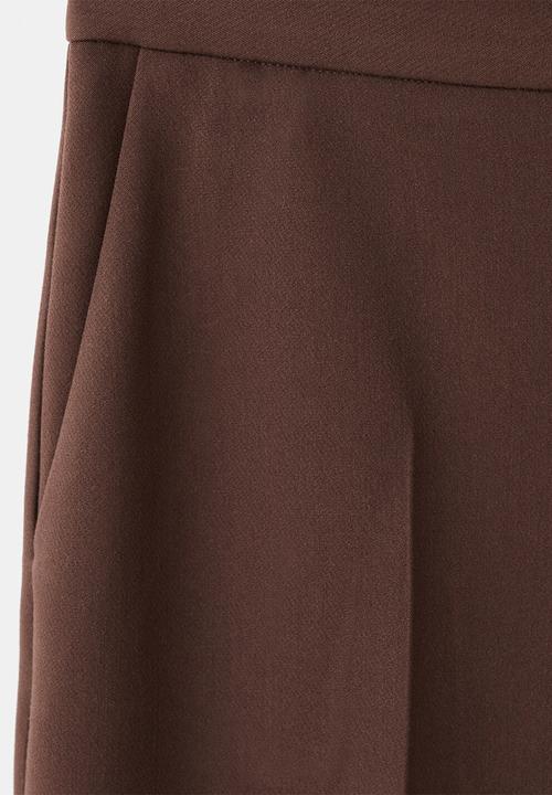 MANGO - Trousers pol - dark brown