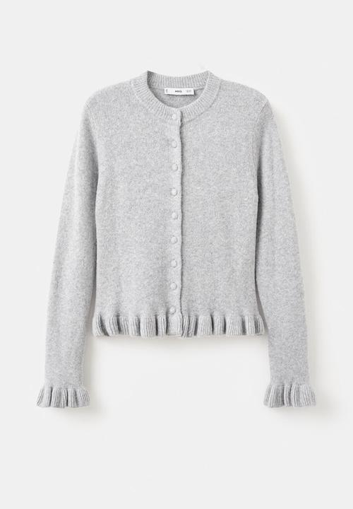 MANGO - Cardigan fleur - medium grey