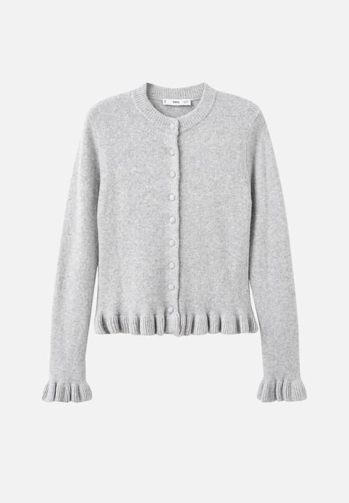 MANGO - Cardigan fleur - medium grey