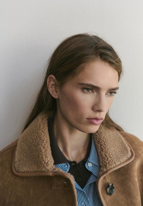 MANGO - Coat dune - medium brown