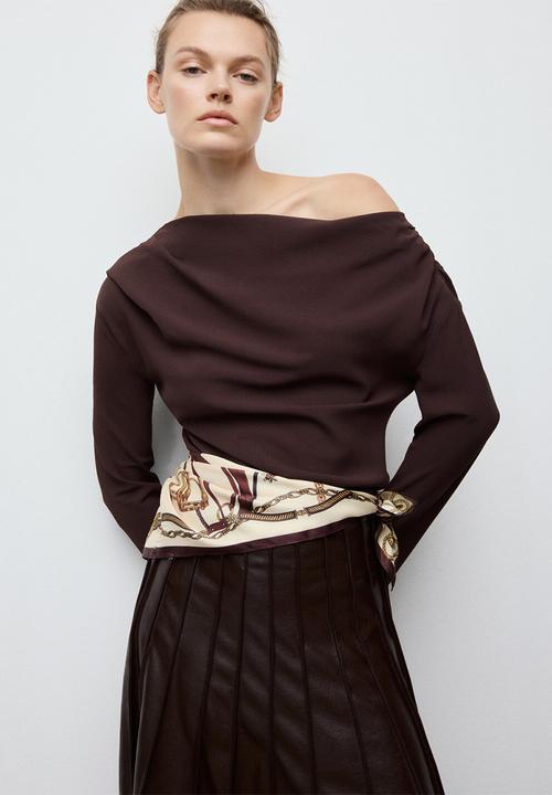 MANGO - Blouse urus - brown
