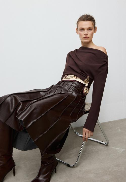 MANGO - Blouse urus - brown