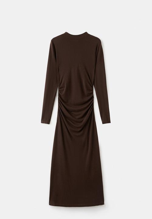MANGO - Dress brat - dark brown