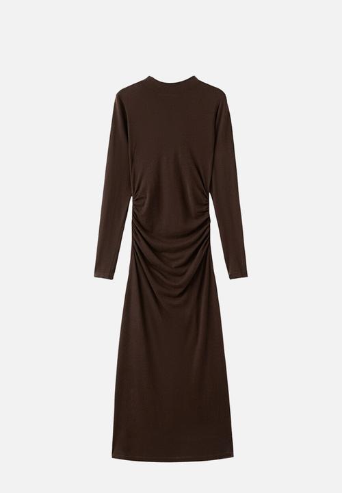 MANGO - Dress brat - dark brown