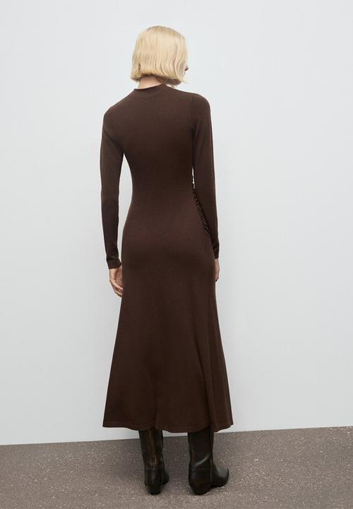 MANGO - Dress brat - dark brown