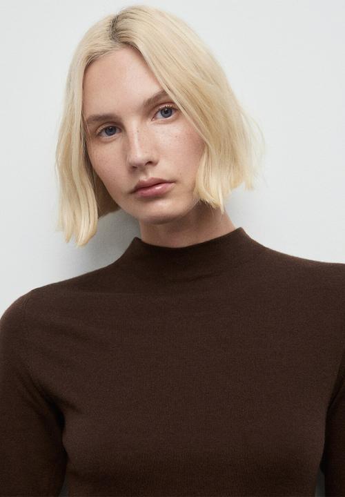 MANGO - Dress brat - dark brown