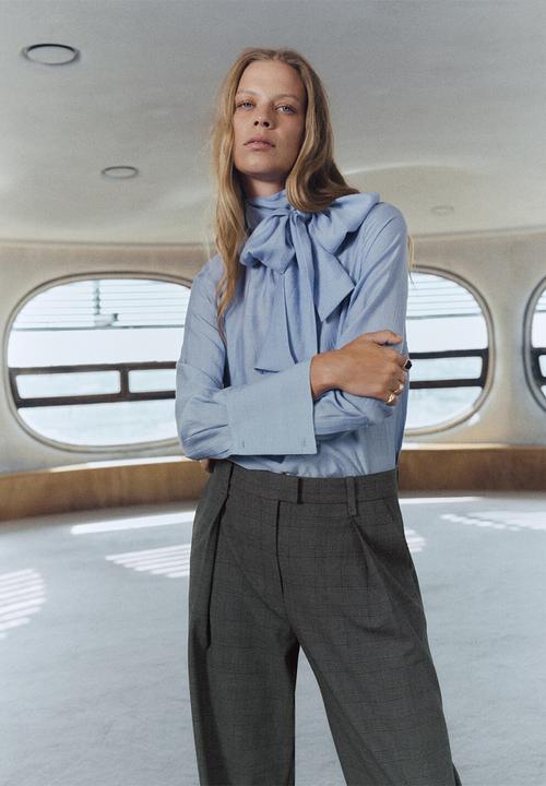 MANGO - Trousers teriyaki - gray