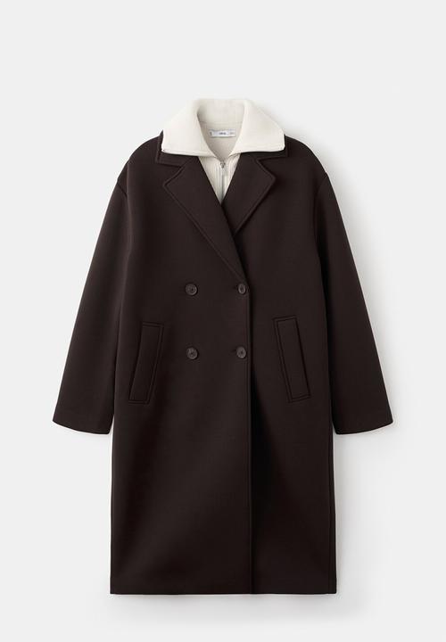 MANGO - Coat nero - brown