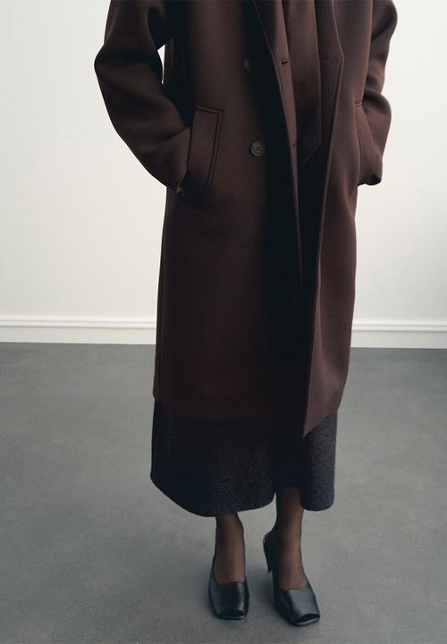 MANGO - Coat nero - brown