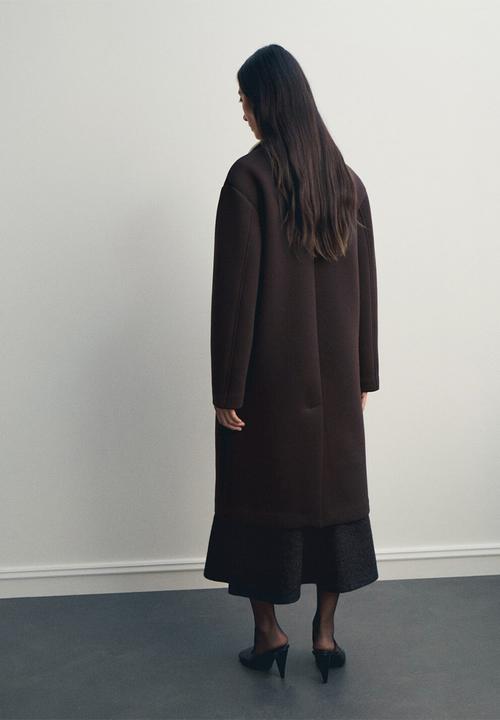 MANGO - Coat nero - brown