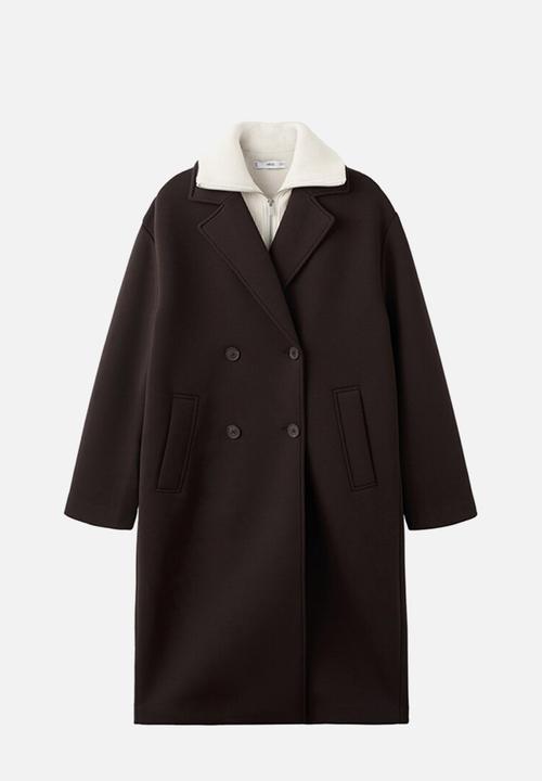 MANGO - Coat nero - brown