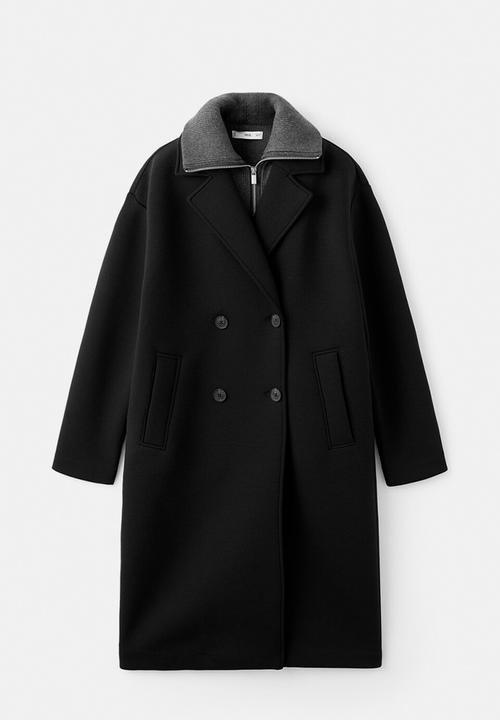 MANGO - Coat nero - black