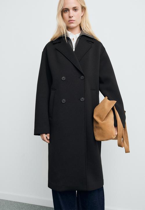 MANGO - Coat nero - black