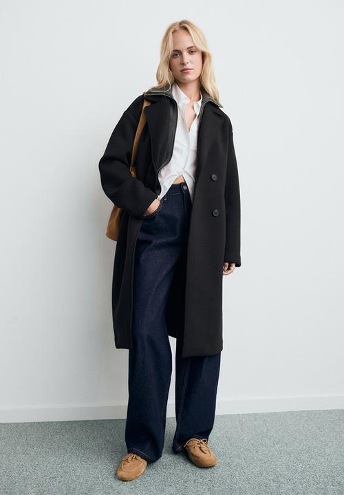 MANGO - Coat nero - black