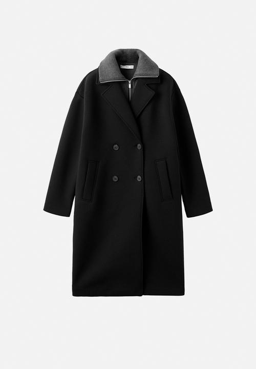 MANGO - Coat nero - black