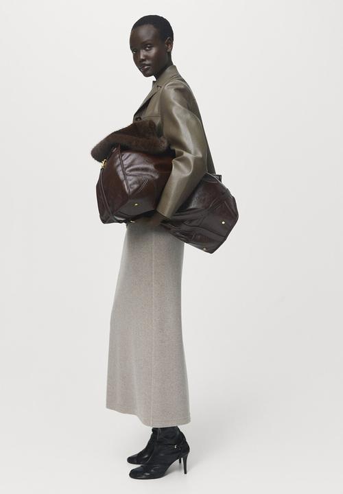 MANGO - Skirt ancona - medium brown