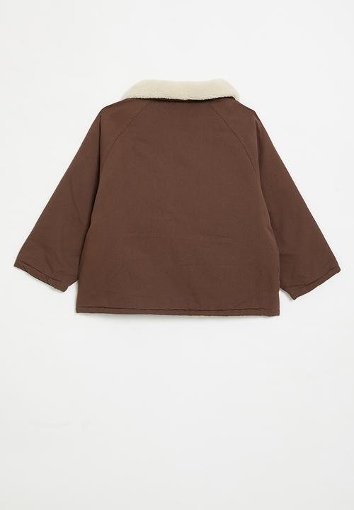 Pop Candy - Shearling collar jacket - brown