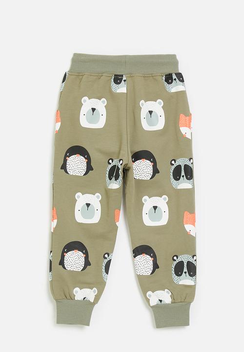 Pop Candy - Printed jogger - army green/bears