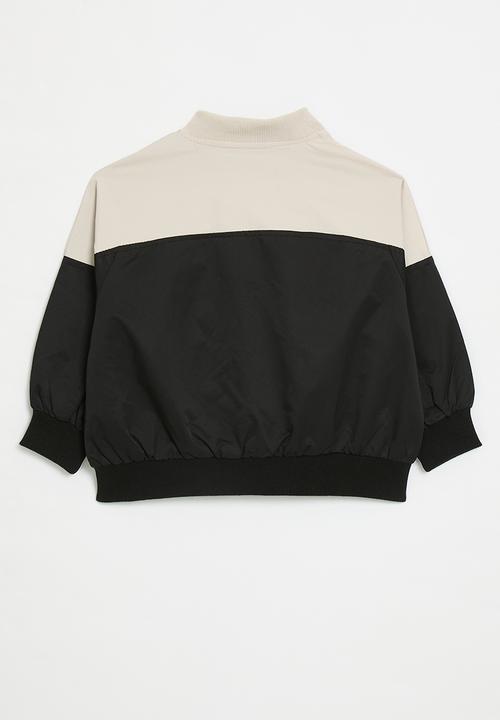 Pop Candy - Two tone baseball-style jacket - beige/black
