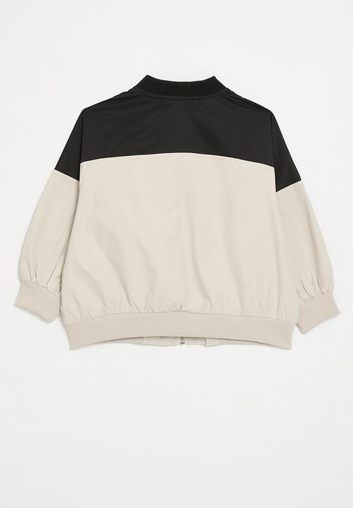 Pop Candy - Two tone baseball-style jacket - black/beige