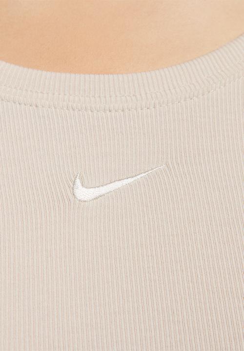Nike - W Nsw Nk Chll Knt Mrib Ss Top - Ltowbr/Sail
