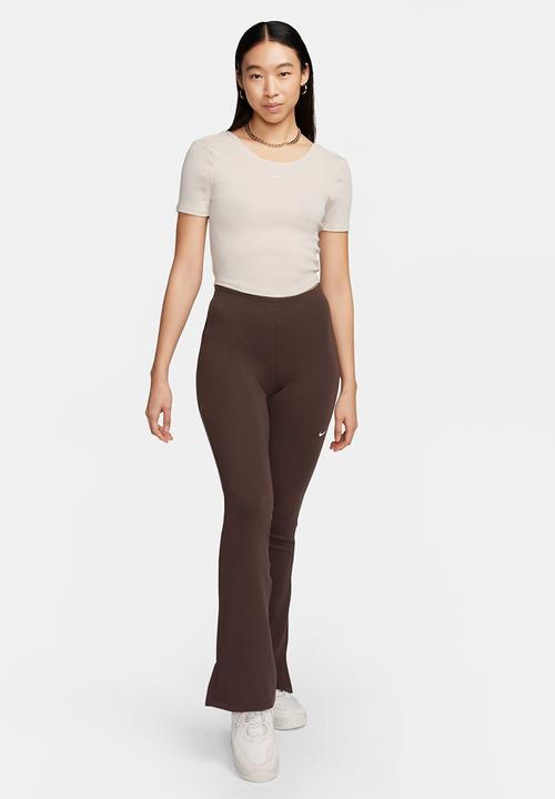 Nike - W Nsw Nk Chll Knt Mrib Ss Top - Ltowbr/Sail