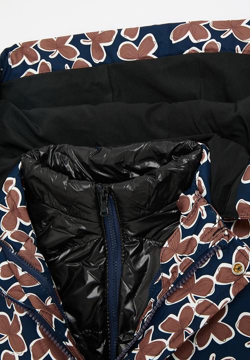Pop Candy - Irreversible puffer jacket - floral aop/black