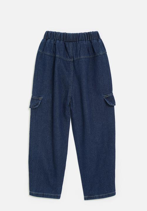 Pop Candy - Jogger-style jeans with bird patch pocket flap - dark blue