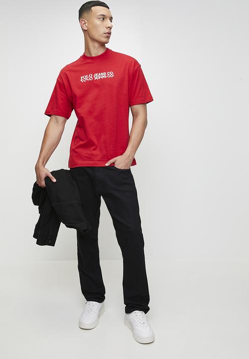 POLO - CLIFFORD  PJC SS TILTED LOGO TEE - RED