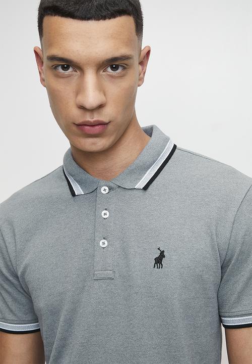 POLO - VISH  TIPPED SS GOLFER - BLUE MELANGE