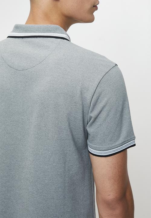 POLO - VISH  TIPPED SS GOLFER - BLUE MELANGE