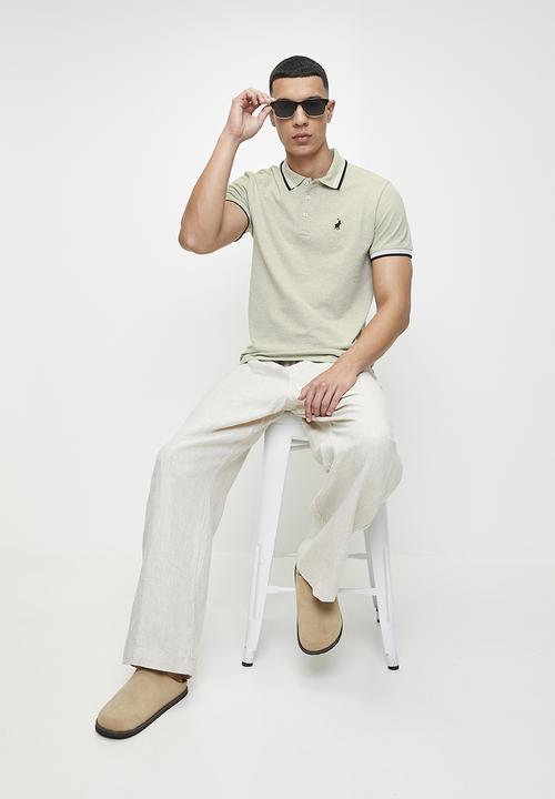 POLO - VISH  TIPPED SS GOLFER - LIGHT YELLOW