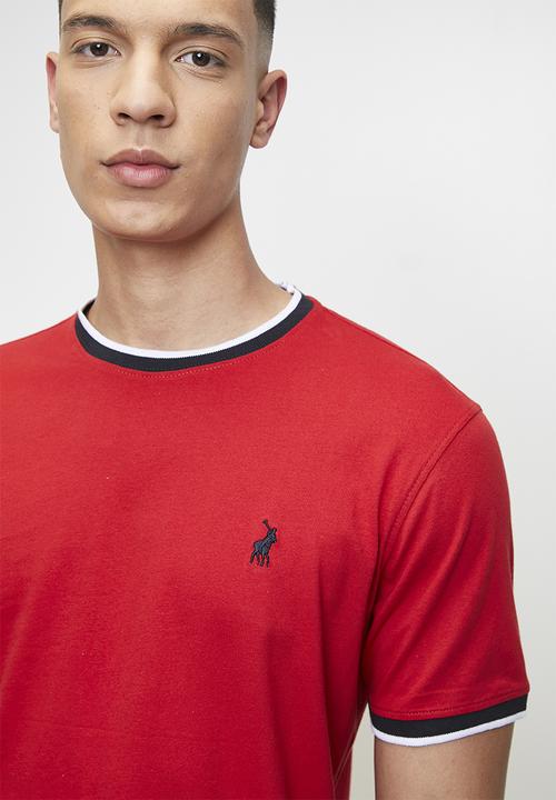 POLO - LANDON  LOGO SS T-SHIRT - RED