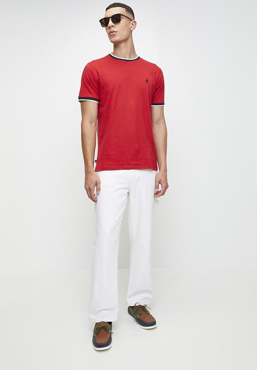 POLO - LANDON  LOGO SS T-SHIRT - RED
