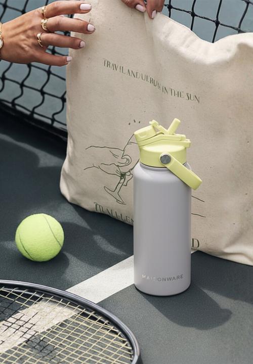 Maisonware - 950ml Dual sip water bottle - Grey