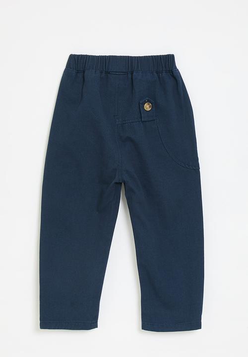 Pop Candy - Elasticated waist pants - navy blue