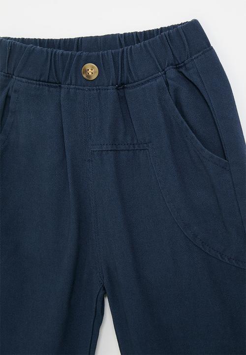 Pop Candy - Elasticated waist pants - navy blue