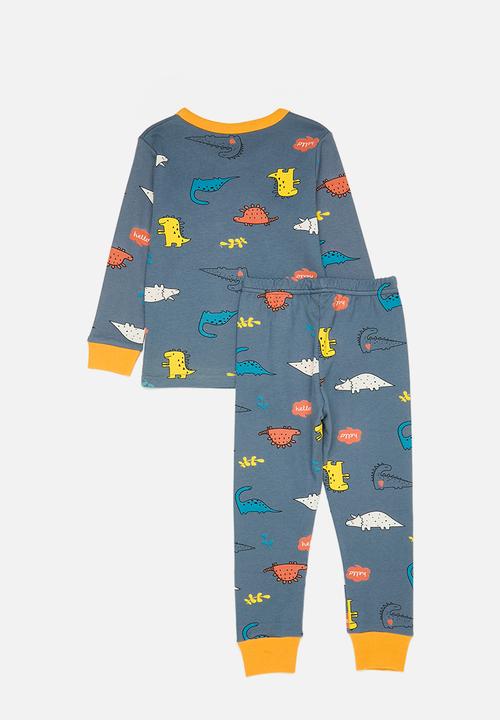 Pop Candy - Printed pj set - grey blue/dark yellow/multi