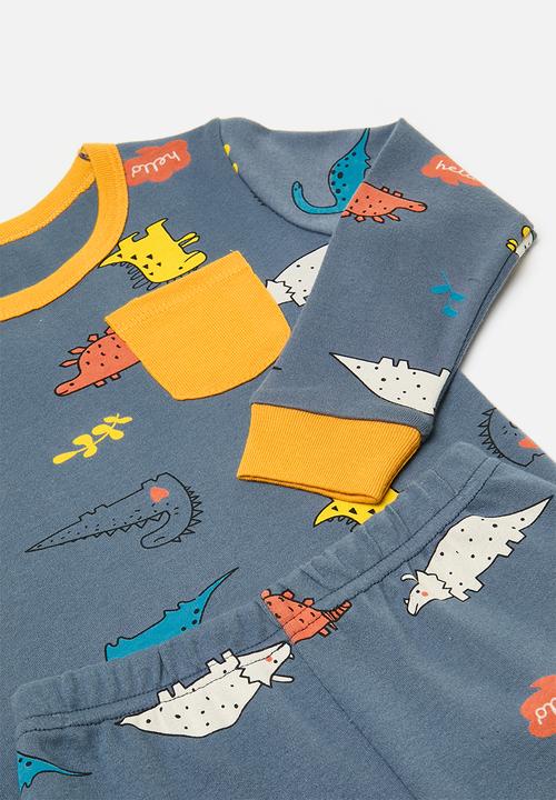 Pop Candy - Printed pj set - grey blue/dark yellow/multi
