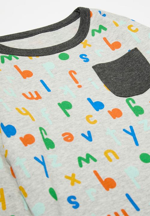 Pop Candy - Long sleeve pj set - grey/black/multi