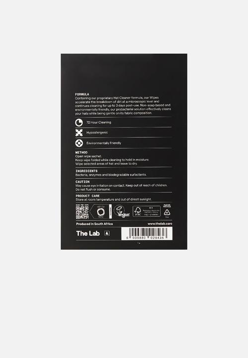 The Lab - Hat Wipes/12 individual wipes