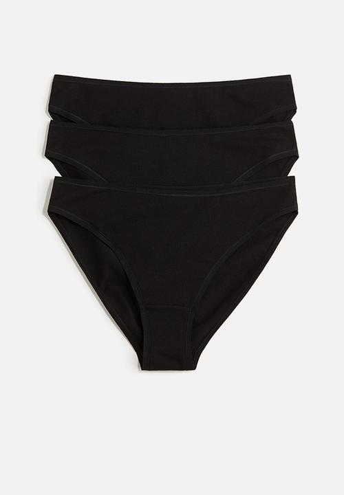 H&M - 3-pack cotton bikini briefs - black