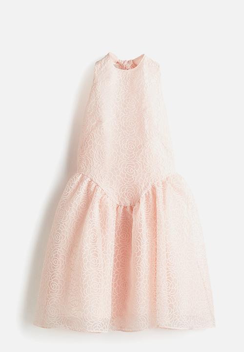 H&M - Embroidered halterneck dress - powder pink