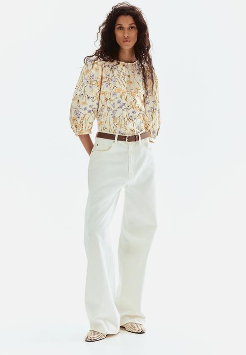 H&M - Poplin blouse - light beige floral