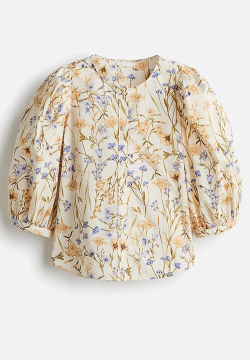 H&M - Poplin blouse - light beige floral