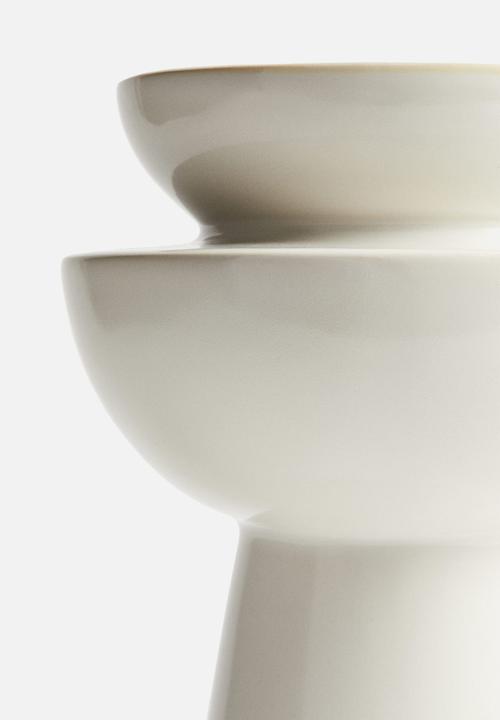 H&M - Large tiered stoneware vase - cream