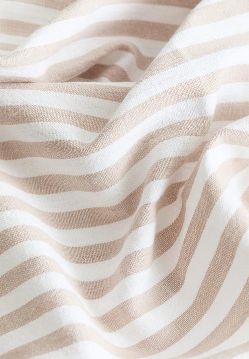 H&M - 4-Pack cotton napkins - beige/striped 